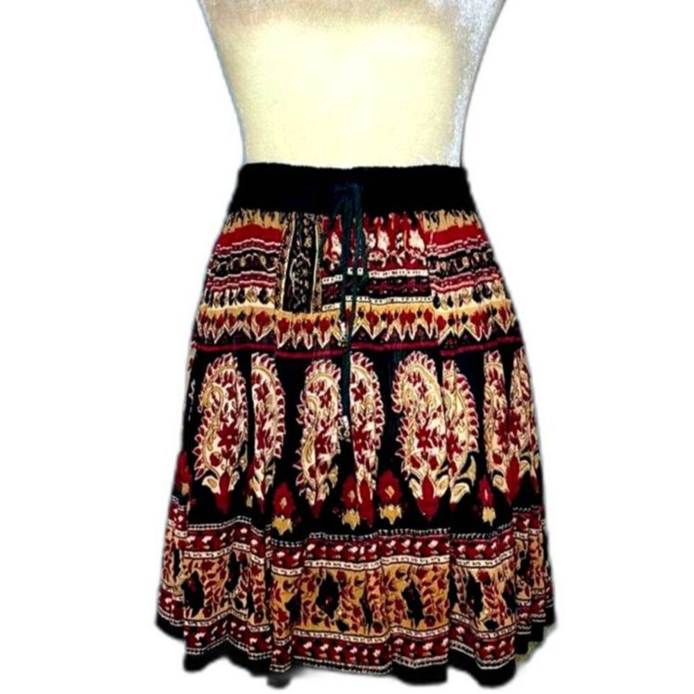 Vintage 90s Vini Boho Festival Mini Skirt OS